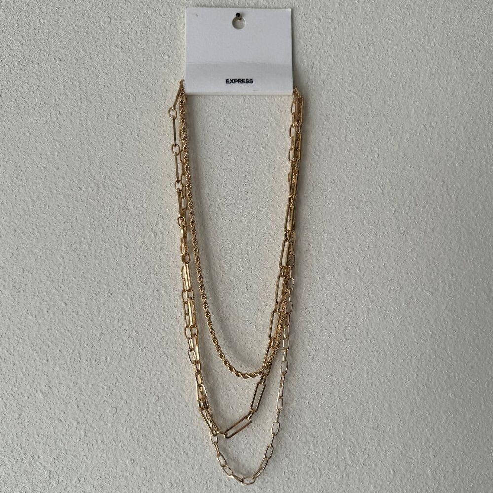 Express 3 Layered Gold Necklaces